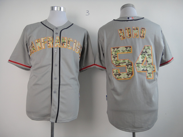 Men San Francisco Giants #54 Romo Grey Camo MLB Jerseys->san francisco giants->MLB Jersey